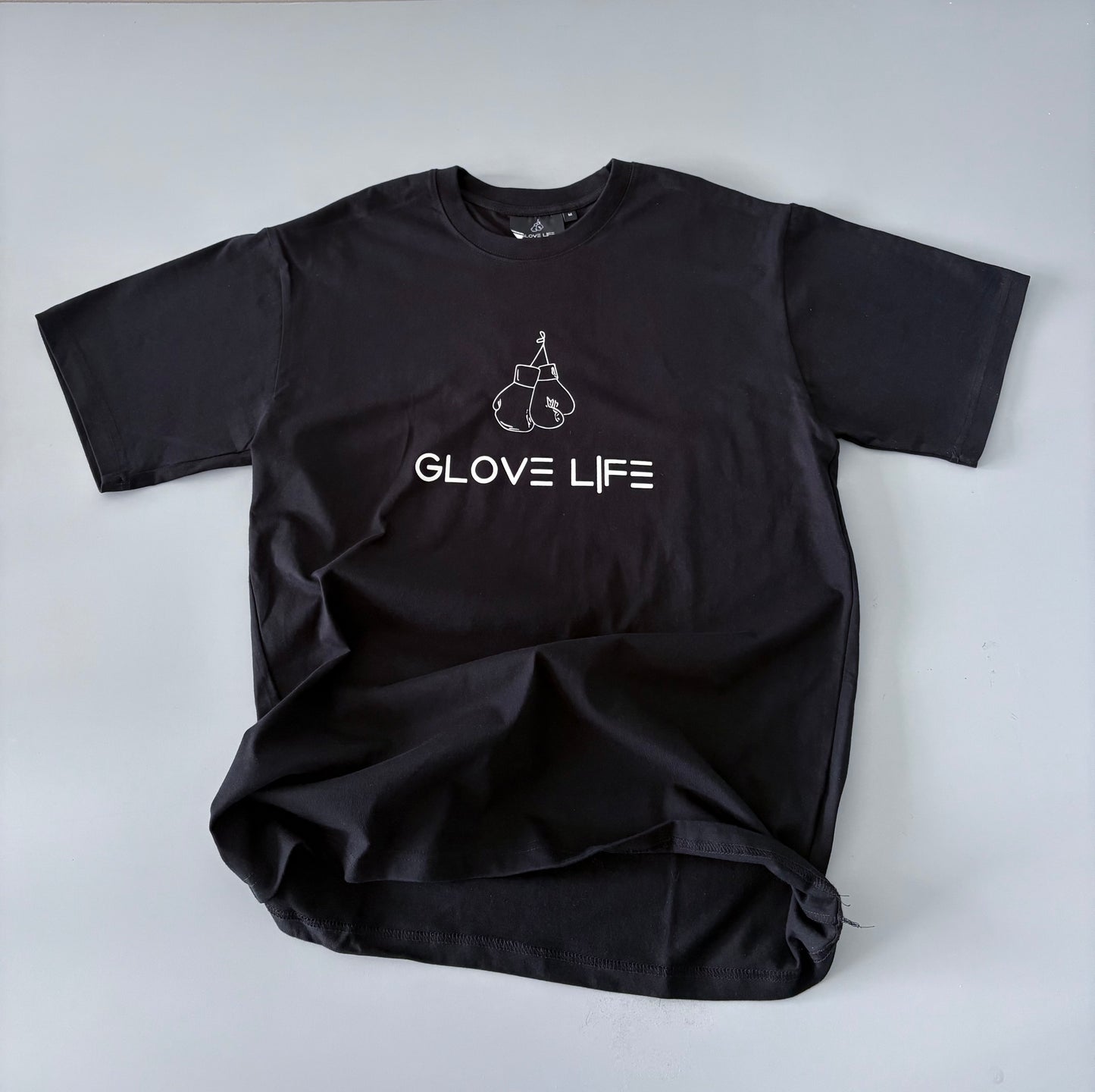Glove Life GLX 100% Cotton Oversized Tee Mid Chest Logo-Black