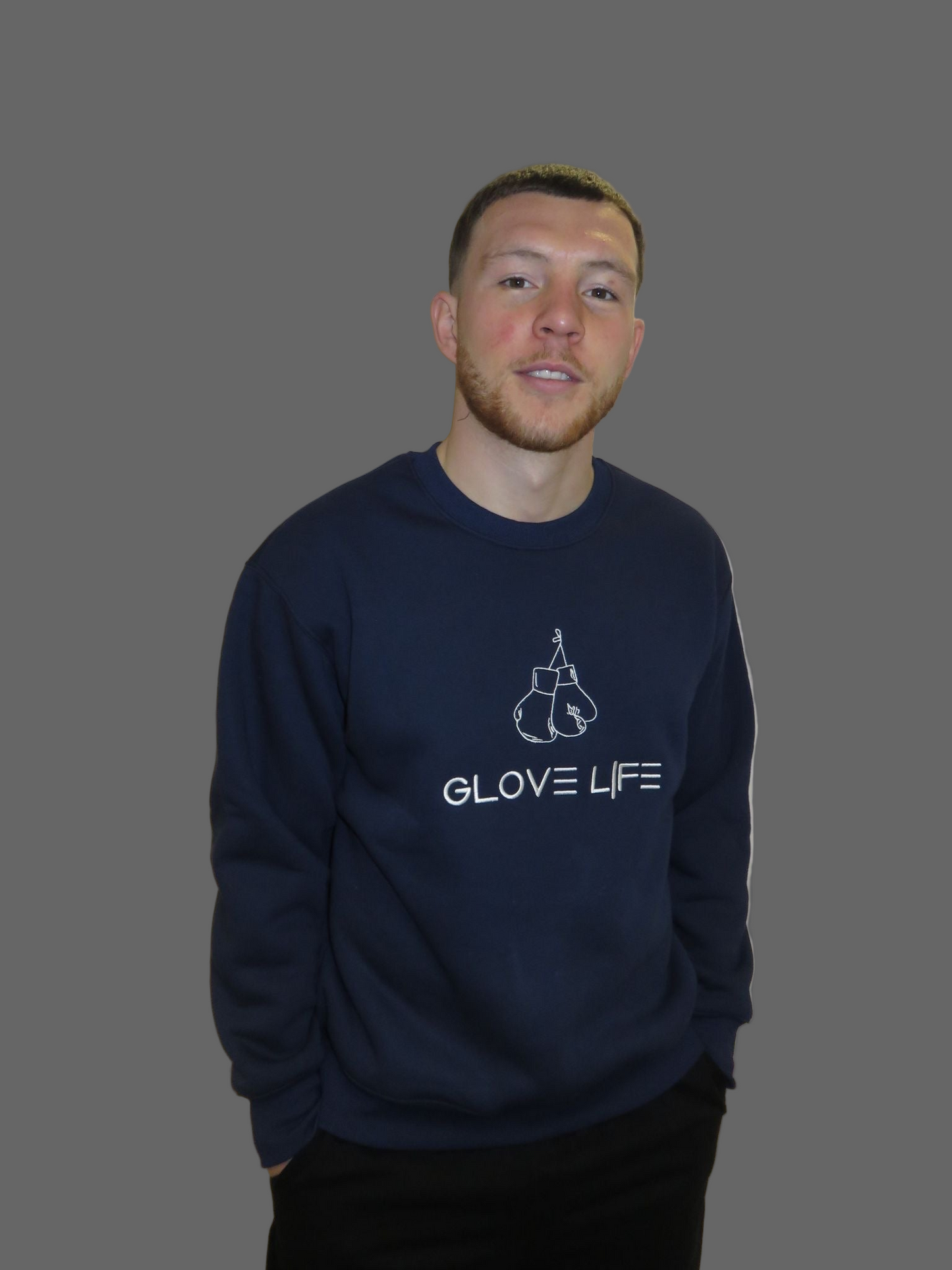 Glove Life Fleeced Lined Crewneck Sweatshirt- Embroidered Logo