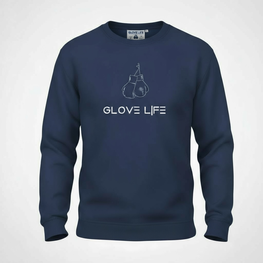 Glove Life Fleeced Lined Crewneck Sweatshirt- Embroidered Logo