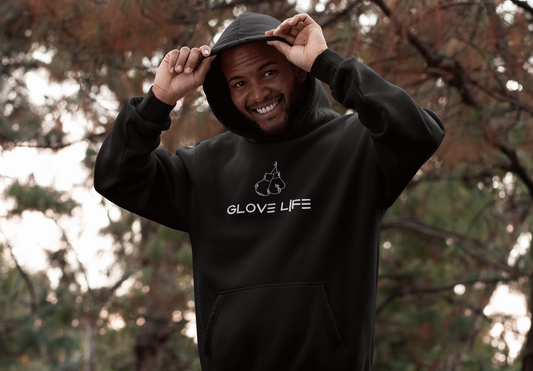 Glove Life 100% Cotton Hoodie Embroidered Logo-Black